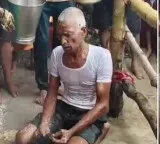 Strange belief in Uttar Pradesh 70 year old man eats grass claiming Mahishasura possession