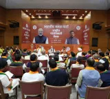 PM Narendra Modi meets with the new BJP national team