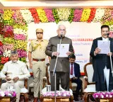 Justice Mallikarjuna Rao sworn in as AP Lokayukta CM Chandrababu attends