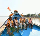 Chandrababu Naidu boat ride in Chiranjeevi hometown see photos