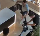 Humanoid Robot attempts to kick customer after being pushed in Russia