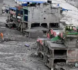 Nepal floods disaster power station submerged in mud