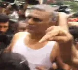 BRS Big Fight at Assembly KTR Arrested and Harish Rao Removes T-Shirt
