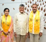 Majji Srinivasa Rao joins TDP in the presence of Chandrababu Naidu along with his daughter