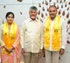 Majji Srinivasa Rao joins TDP in the presence of Chandrababu Naidu along with his daughter