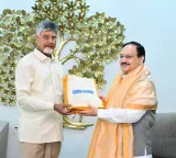 Union Minister JP Nadda meets CM Chandrababu Naidu in courtesy visit