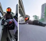 Car chases and hits female biker for asking to maintain distance viral video