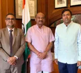 Ayyanna Patrudu meets Mahatma Gandhis great grandson in South Africa