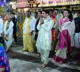 Nara Lokesh attends Tirumala Srivari Brahmotsavam with family see photos