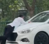 'Boyfriend' drags woman on car bonnet in Lucknow