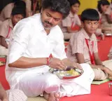 CM Vijay renames breakfast scheme after Kamarajar and dines with students