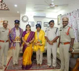 AP Home Minister Anitha invites and honors police personnel at her residence