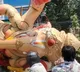 Hyderabad Ganesh idol laid flat for immersion process in Golnaka