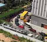 New trouble in Bengaluru traffic jam from home half an hour to cross the apartment gate