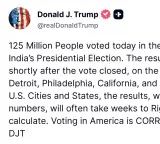Trump goofs up on Brazil polls, says 125 million voted in India's Presidential Election