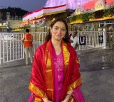 Tamannah visits Tirumala shrine along with family