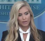 Katie Zacharia fumbles in first press meet calls Trump my husband
