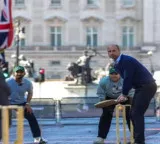 Prince William plays cricket with Ganguly and Rahane outside Buckingham Palace