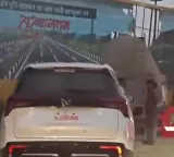 Delhi Dehradun Expressway accident due to hoarding resembling road