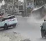 Fortuner havoc in Hyderabad two injured after hitting a car in front