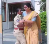 Vidadala Rajini falls down after scuffle with female police officer