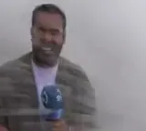 Sergio Ovejero huge wave hits journalist during live reporting while warning about dangerous sea video
