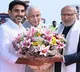 Vice President Radhakrishnan in Vijayawada Governor and Minister Lokesh give grand welcome
