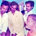 In a rare photo KCR with legendary NTR