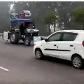 Punjab farmer drove his tractor in reverse gaear