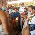 Minister Indrakaran Reddy visits Nirmal Ayyappa Swamy Temple