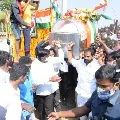 Telangana minister Srinivas Goud attends army soldier funerals