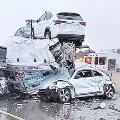 Accident of 100 Vehicles in Texas Because of Snow Cyclone