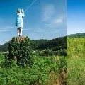 Melania trump wooden statue set on fire in slovenia