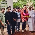 Prakash Raj felicitated Sonu Sood on Alludu Adurs sets