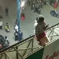 Girl climbs hording for lover In Indore Pardesipura