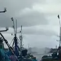 Tornado appears at Visakha fishing harbor
