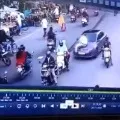 An onduty Traffic Police personnel was dragged on the bonnet of a car