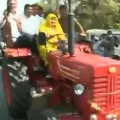 Congress MLA Indira Meena reaches Rajasthan Assembly on a tractor