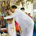 CM KCR attends Ganesh Pooja along with his family members