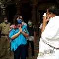 Upasana distributes essentials in Srisailam
