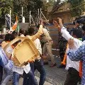 TRS MLA house stone attack 44 BJP leaders remanded