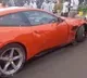Over speeding Ferari sports car hits man