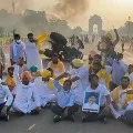 Tractor Near India Gate in Delhi by Farmers