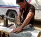 Sonu Sood tailoring on shooting spot in Hyderabad