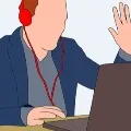 Spanishman showers during live video meeting