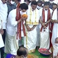Jagan performs Bhumi Pooja for reconstruction of 9 temples