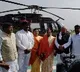 Surpanch winner came in helicopter for oath taking