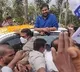Megastar Chiranjeevi gets huge welcome in Rajahmundry