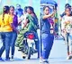 Girls collects donations on Guntur road