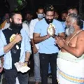 Manchu Vishnu and Navdeep offers special prayers at Simhachalam shrine